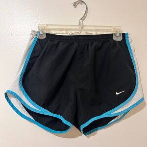 Nike Women's Black and Blue Trim Athletic Shorts